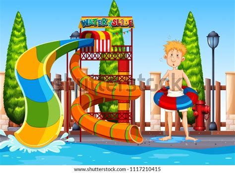 Man Waterpark Illustration Stock Vector Royalty Free 1117210415