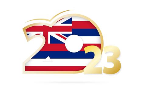 Year 2023 with Hawaii Flag pattern. 13358859 Vector Art at Vecteezy