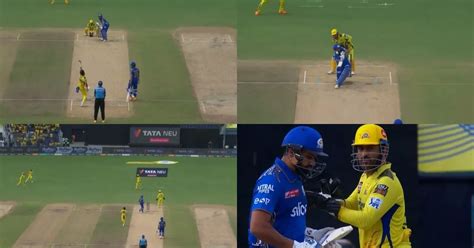 Csk Vs Mi Watch Ms Dhonis Master Plan To Send Back Rohit Sharma On