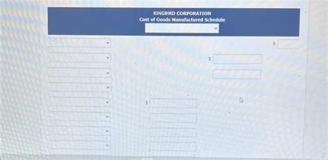 Solved Kingbird Corporation Has The Following Cost Records Chegg