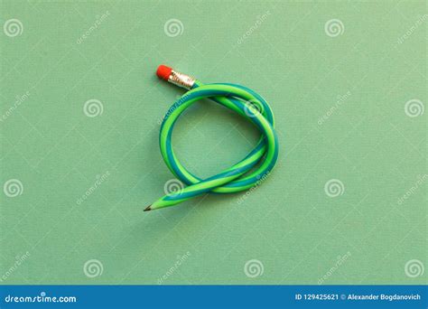 Flexible Pencil Isolated On Light Background Bending Pencil Stock