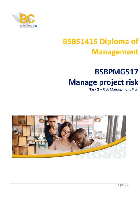 Bsbpmg Task V Bsb Diploma Of Management Bsbpmg Manage