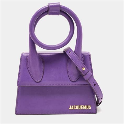 Jacquemus Purple Leather Le Chiquito Noeud Top Handle Bag Jacquemus