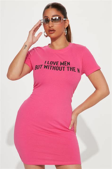 I Love Men T Shirt Mini Dress Pink Fashion Nova Dresses Fashion Nova