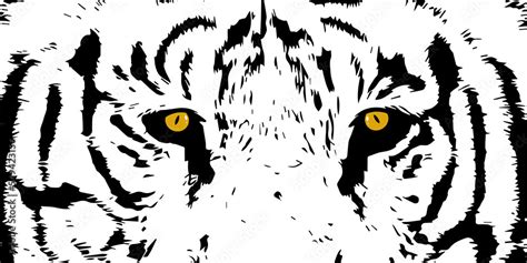 Tiger Illustration Tiger Eyes Mascot Graphic In White Background