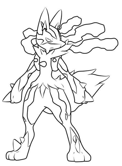 Pokemon Coloring Pages Mega Lucario | BubaKids.com