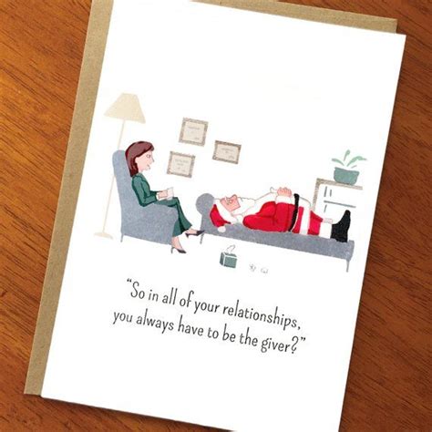 Santa In Therapy Funny Christmas Card Card For Therapists Christmas