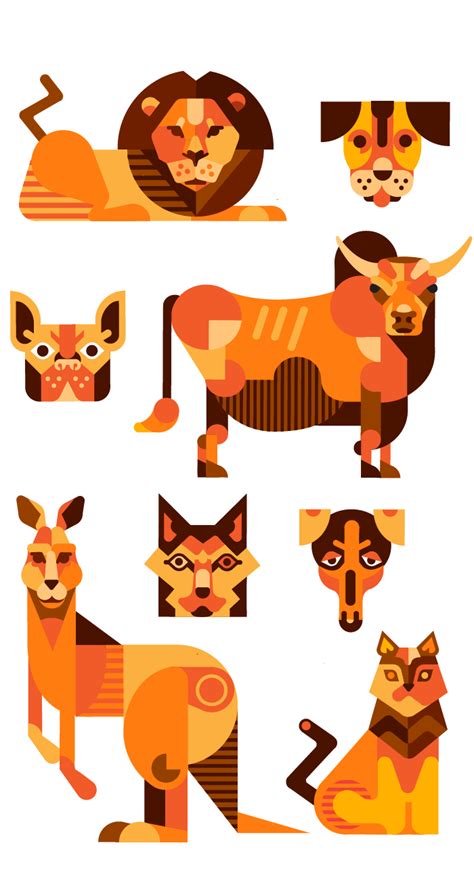 Flat animals study :: Behance