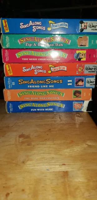 LOTTO 7 DISNEY SING LONG SONGS VHS Disneyland Fun Zip Cerchio di Leone ...