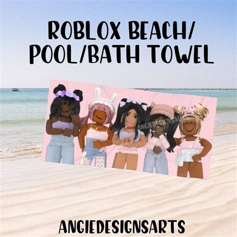 Girl Pink Roblox Towel Girl Roblox Birthday Party T Etsy