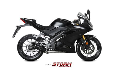 Yamaha Yzf R Exhaust Storm Gp Black Stainless Steel With Carbon Cap