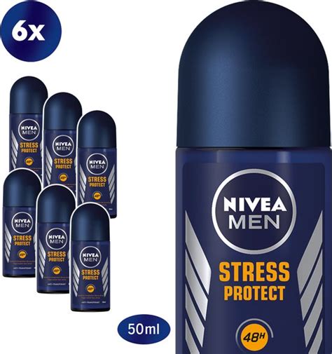 Nivea Men Stress Protect 6 X 50 Ml Voordeelverpakking Deodorant Roller Bol