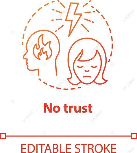 Icon For Distrust In Relationships Thin Line Vector Illustration Vector