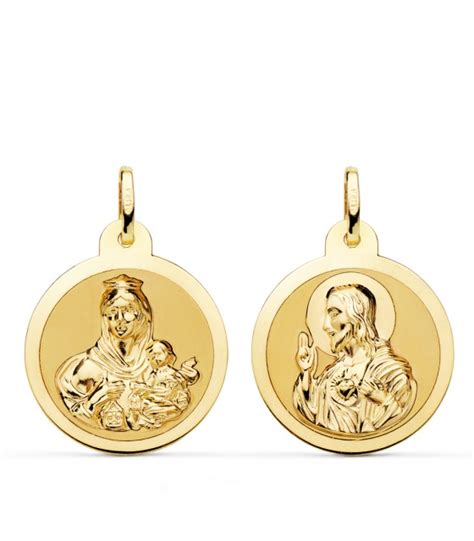 Notre dame du Mont Carmel Médaille et scapulaires or