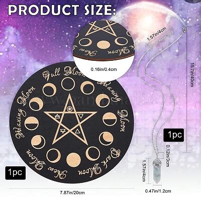 Wholesale Creatcabin Moon Phase Pendulum Board Set Wooden Witch Altar