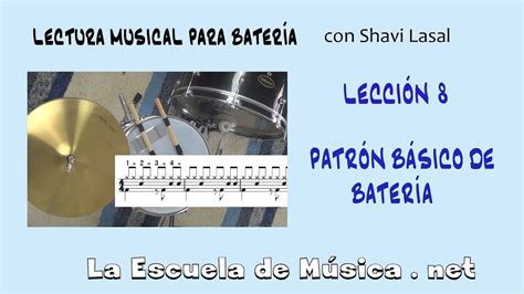 Patrón rítmico básico de batería Lección 8 YouTube