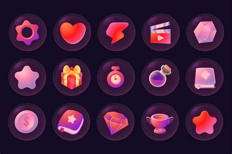 Premium Vector Game Ui Kit Icons Stars Colored Ribbons Menus And