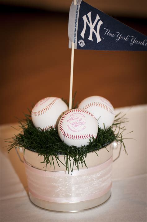 Baseball Wedding Centerpiece Use Different Teams For Each Table For