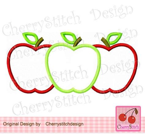 School Apples Back To School Machine Embroidery Applique Etsy Machine Embroidery Apple Back