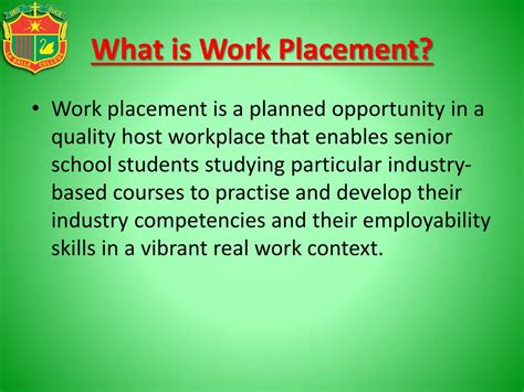 Ppt Work Experience And Work Placement At La Salle College Powerpoint