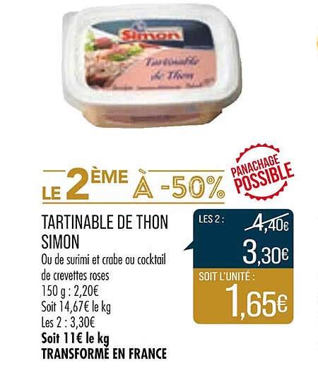 Promo Tartinable De Thon Simon Chez Match ICatalogue Fr