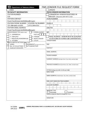 Fillable Online FMS VENDOR FILE REQUEST FORM Fax Email Print PdfFiller