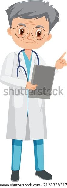 Old Doctor Cartoon Character On White Stock Vector (Royalty Free ...