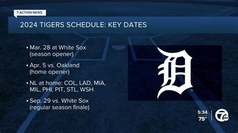 Detroit Tigers Printable 2024 Schedule