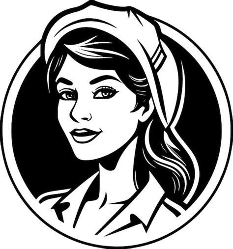 Premium Vector Nurse Black And White Isolated Icon Vector Illustration