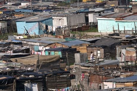 South African Woman Walks Through Shacks Editorial Stock Photo Stock