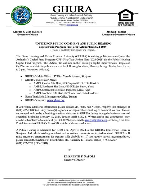 Happenings Ghura Guam Housing And Urban Renewal Authority