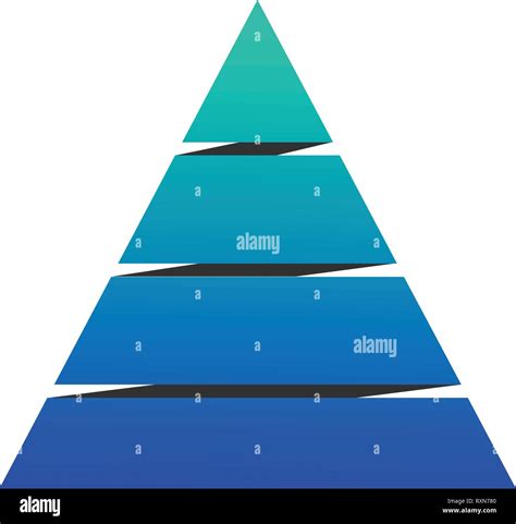 Gráfico piramidal con cuatro elementos ilustración vectorial aislado