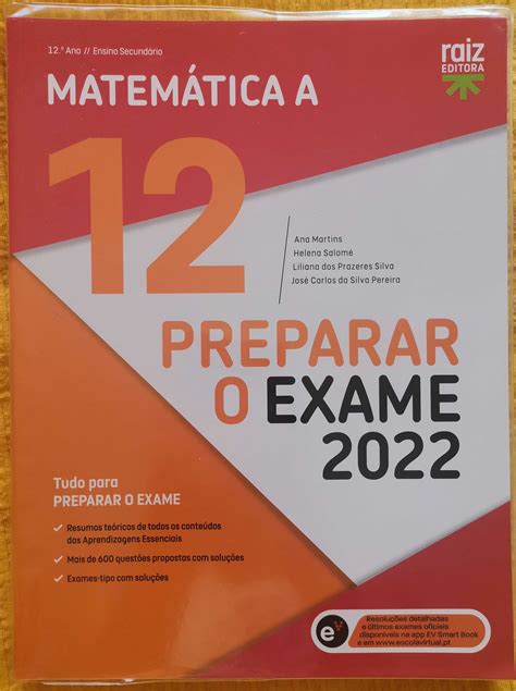 Livro De Preparação Para Exame De Matemática A 2022 Raiz Editora