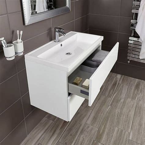 Homebase UK | Wall mounted vanity, Vanity, Basin vanity unit