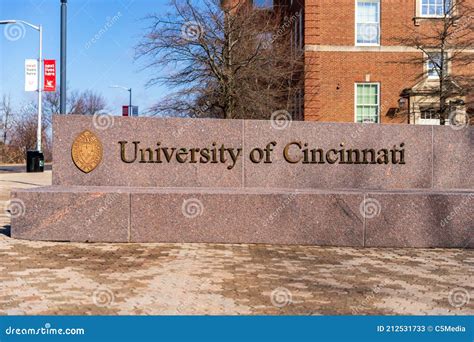 University Of Cincinnati Sign In Cincinnati Oh Editorial Stock Photo