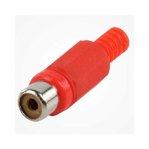 Plug RCA De Plástico Rojo Con Resorte