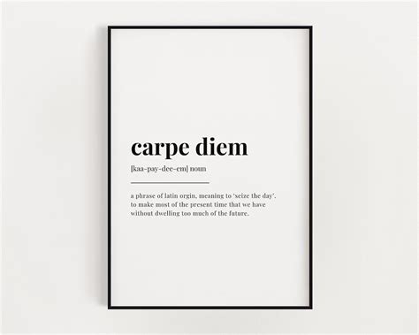 Carpe Diem Definition Meaning Carpe Diem Printable Wall Art Carpe Diem