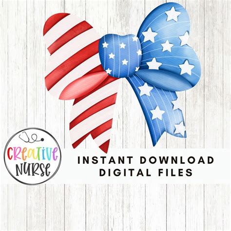 Coquette American Flag Bow Png Coquette Bow Png 4th Of July Sublimation America Png Freedom