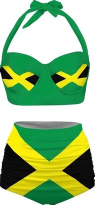 Dolyues Jamaica Flag Bikini Set For Women Two Piece Halter Bikini