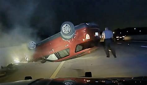 Video Shows Arkansas State Trooper Flip Pregnant Womans Car Then Argue