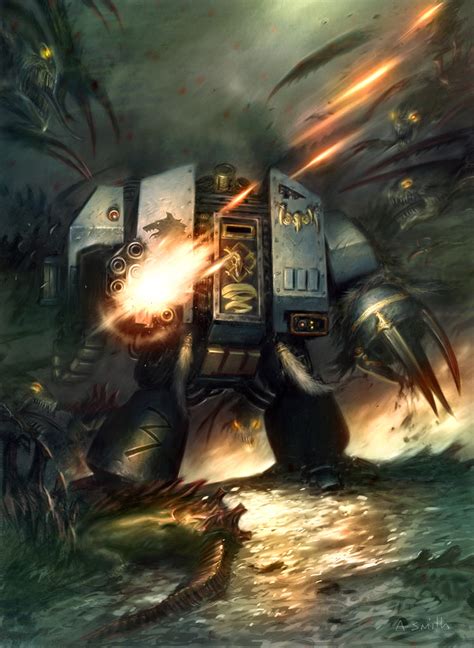 Warhammer 40k artwork — Space Wolves Dreadnought by...