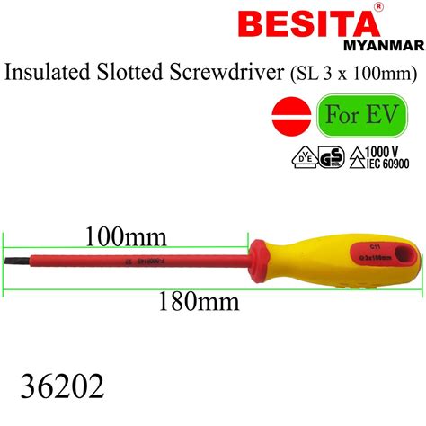 Insulated Slotted Screwdriver Sl 3 X 100mmbesita S One