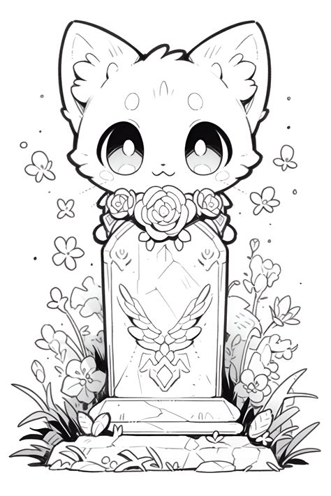 Gothic Chibi Colouring Pages Creepy Chibi Kawaii And Anime Etsy