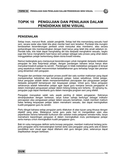 Pdf Psv Pengujian Dan Penilaian Dalam Pendidikan Seni Visual