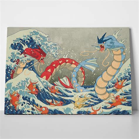 Great Wave Off Kanto Wall Art Canvas Pokemon Gyarados Gyrados