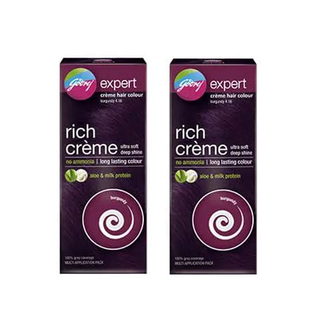 Godrej Burgundy Hair Color 2pcs All Hair Types Trynowpk