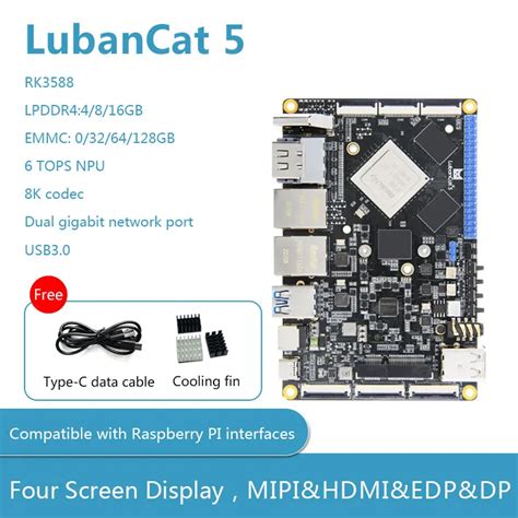 Lubancat Development Board Rk Tops Npu K Codec Dual Gigabit