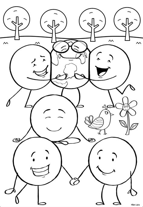 World Kindness Day Coloring Pages, Printable Kids Activity, Digital ...