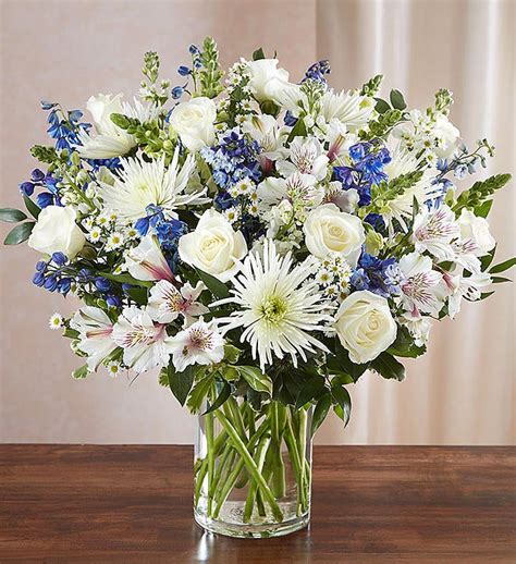 Sincerest Sorrow™ Blue & White Sympathy Flowers - Hand-Designed Bouquet