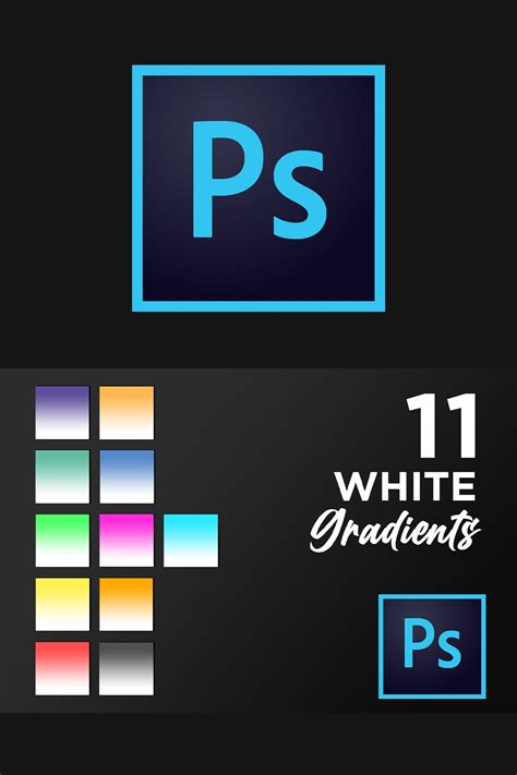 Adobe Photoshop white gradient pack GRD gradients